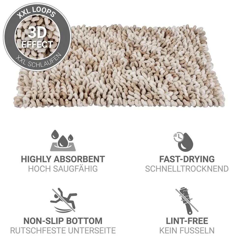 Covoraș de baie bej din material textil 60x90 cm Lerici – Wenko