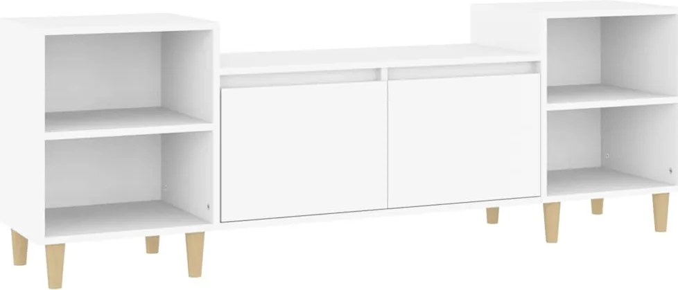 vidaXL Comodă TV, alb, 160x35x55 cm, lemn prelucrat