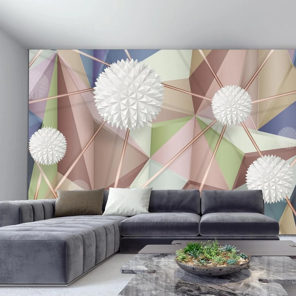 Fototapet - Abstracție 3D în culori pastelate (147x102 cm)