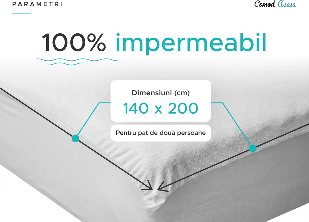 Protector de saltea impermeabil din frote GUARD 140 x 200 cm