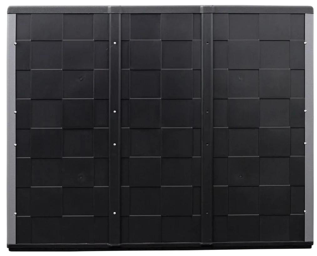Dulap de depozitare pentru gradina, gri negru, 102x37x84 cm, PP