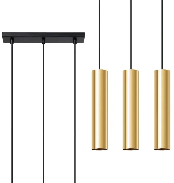 Lustră pe cablu Sollux SL.1201 LAGOS 3xGU10/10W/230V auriu