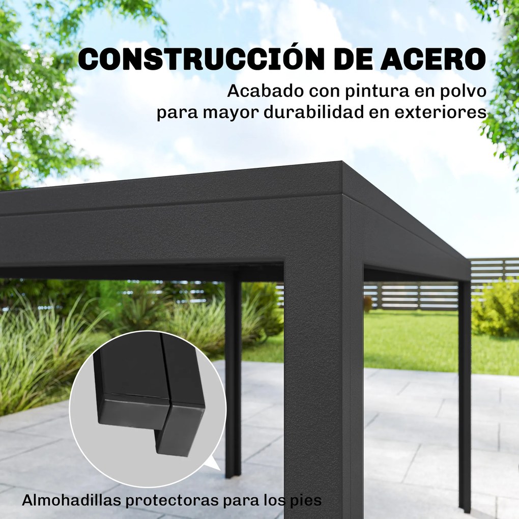 Outsunny Set Masă și Scaune Grădină cu Masă Metalică cu Orificiu și 6 Scaune Stivuite Respirabile pentru Terasă Gri | Aosom Romania