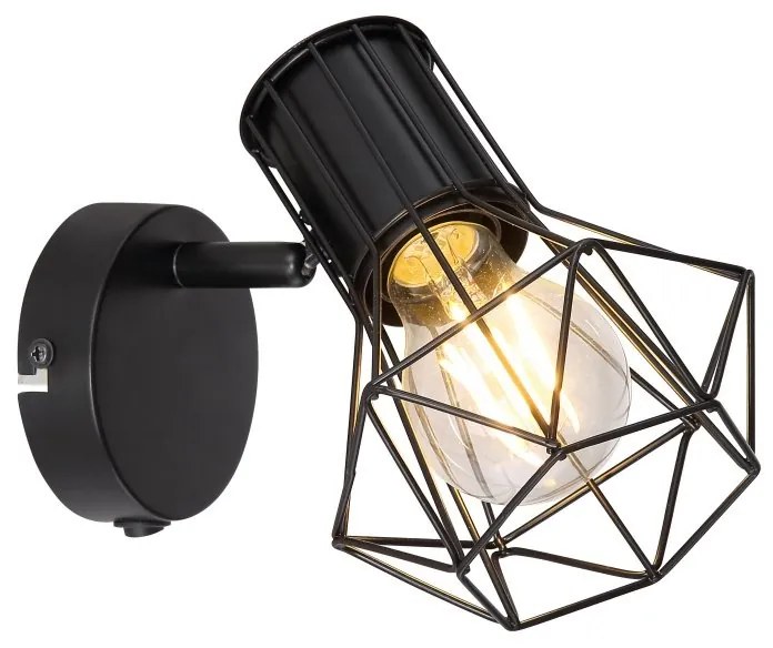 Aplica de perete design industrial PRISKA negru