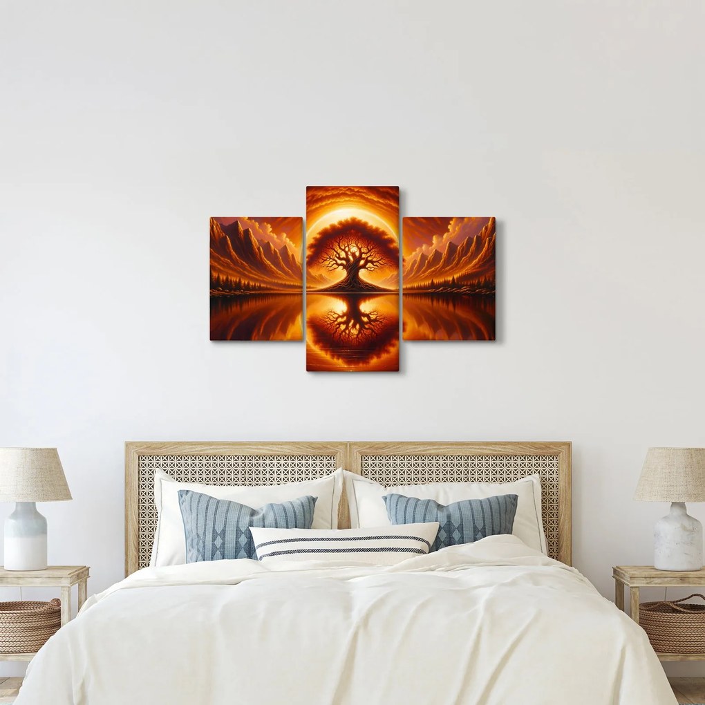 Tablou – Arbore în soare sângeriu (90x60 cm)