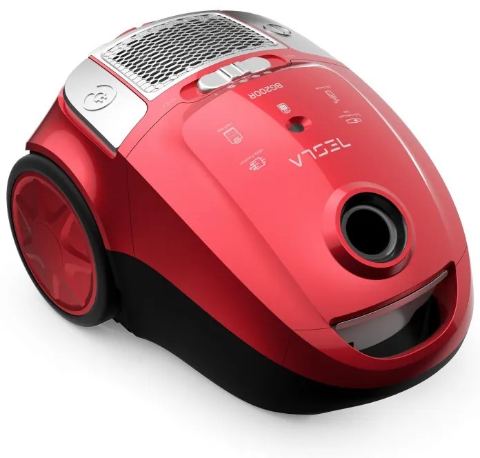 Aspirator cu sac Tesla BG200R, 800W, 2 L, Filtru lavabil HEPA, 76 dB, Rosu