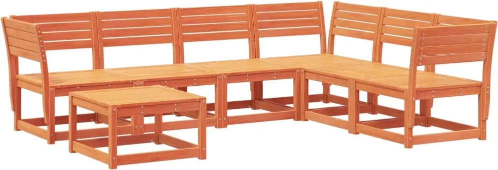 vidaXL Set mobilier pentru grădină 7 piese,maro ceruit, lemn masiv pin