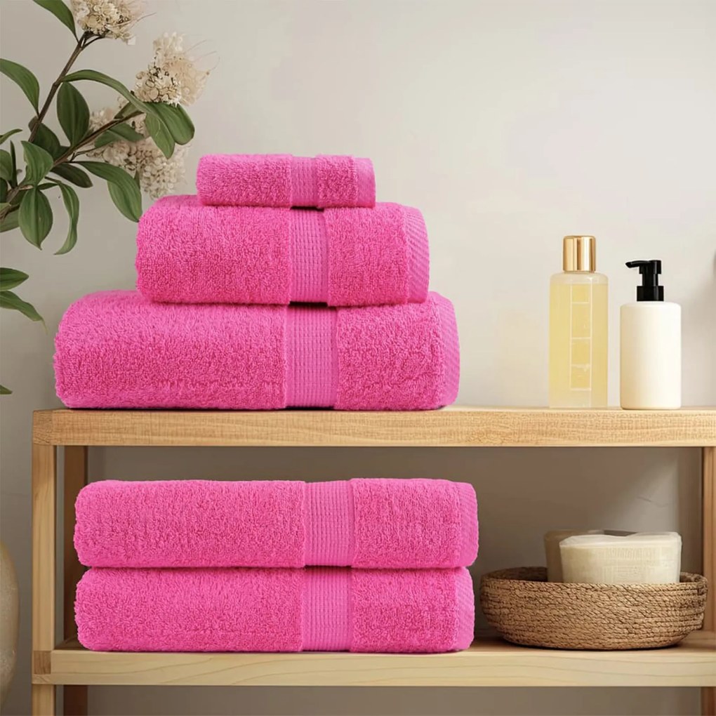 vidaXL Prosoape de spalare SOLUND 4 pcs Roz Bumbac