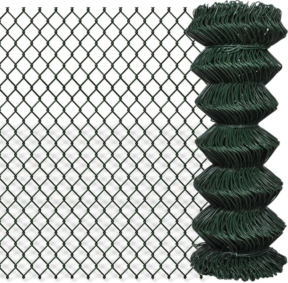 vidaXL Gard de legătură din plasă, verde, 1 x 25 m, oțel