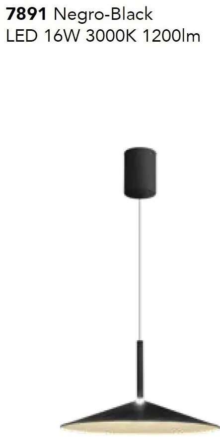 Lustra/Pendul LED reglabil CALICE negru 16W