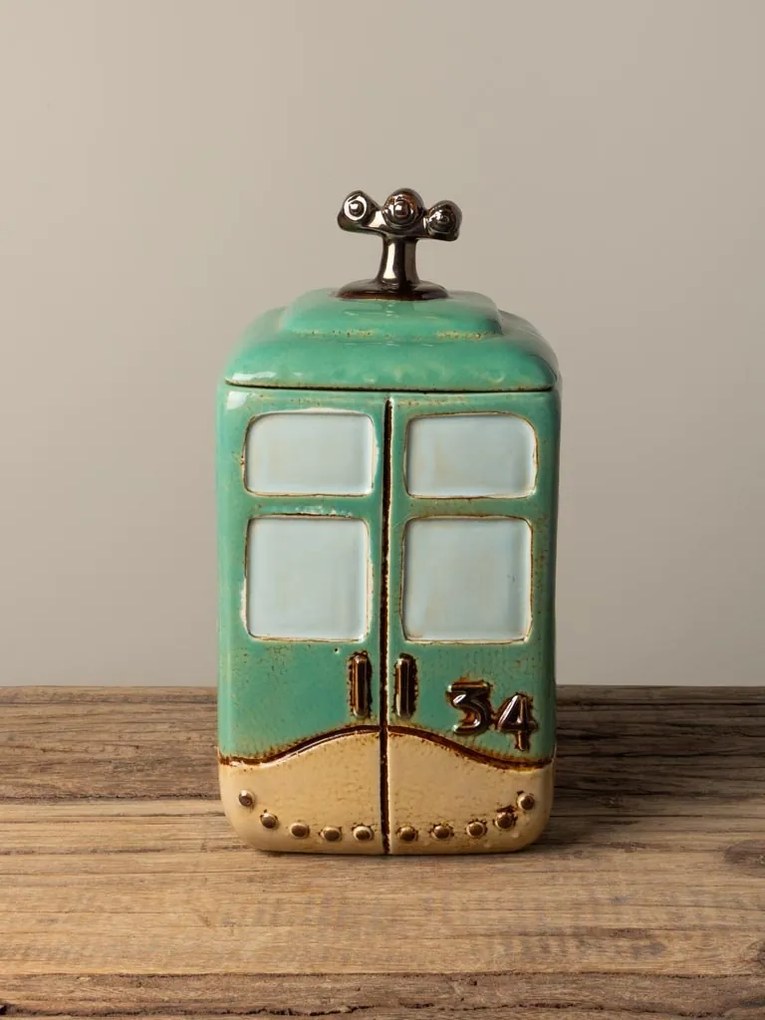 Cutie decorativa, din ceramica, verde, Box Cable