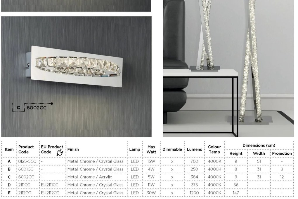 Lampa de masa LED moderna design elegant Clover EU2111CC SRT