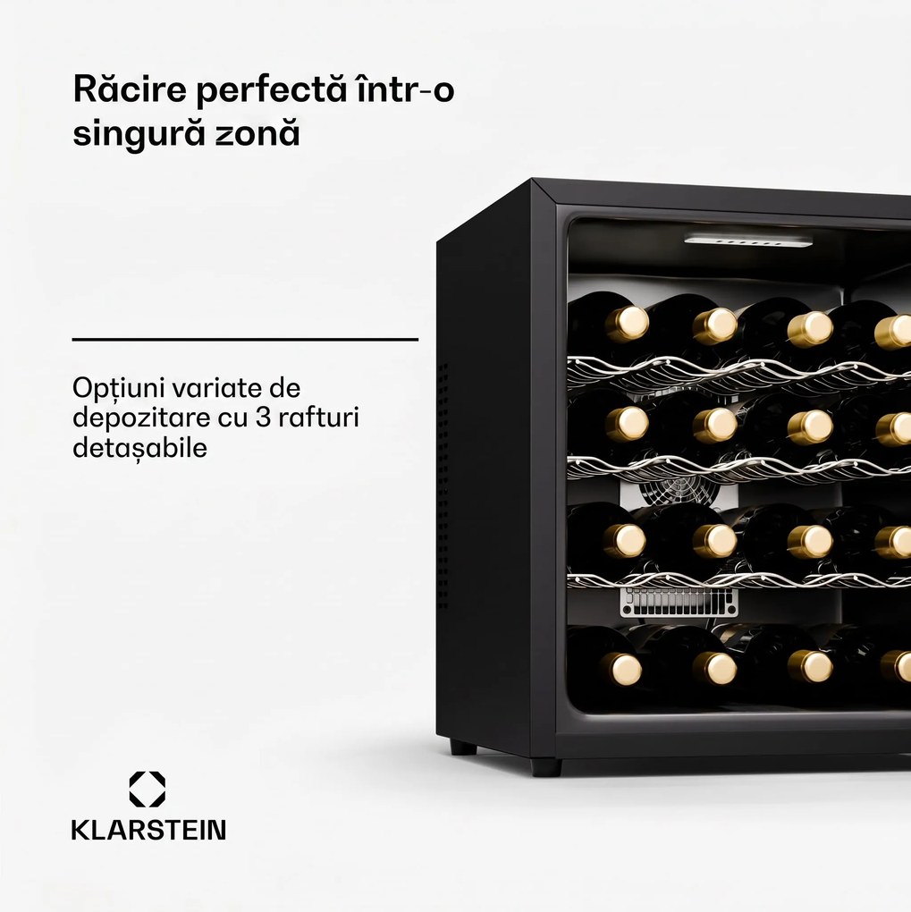 Klarstein Silent Vino 16 Uno, Frigider pentru vin, 1 zona / 16 sticle