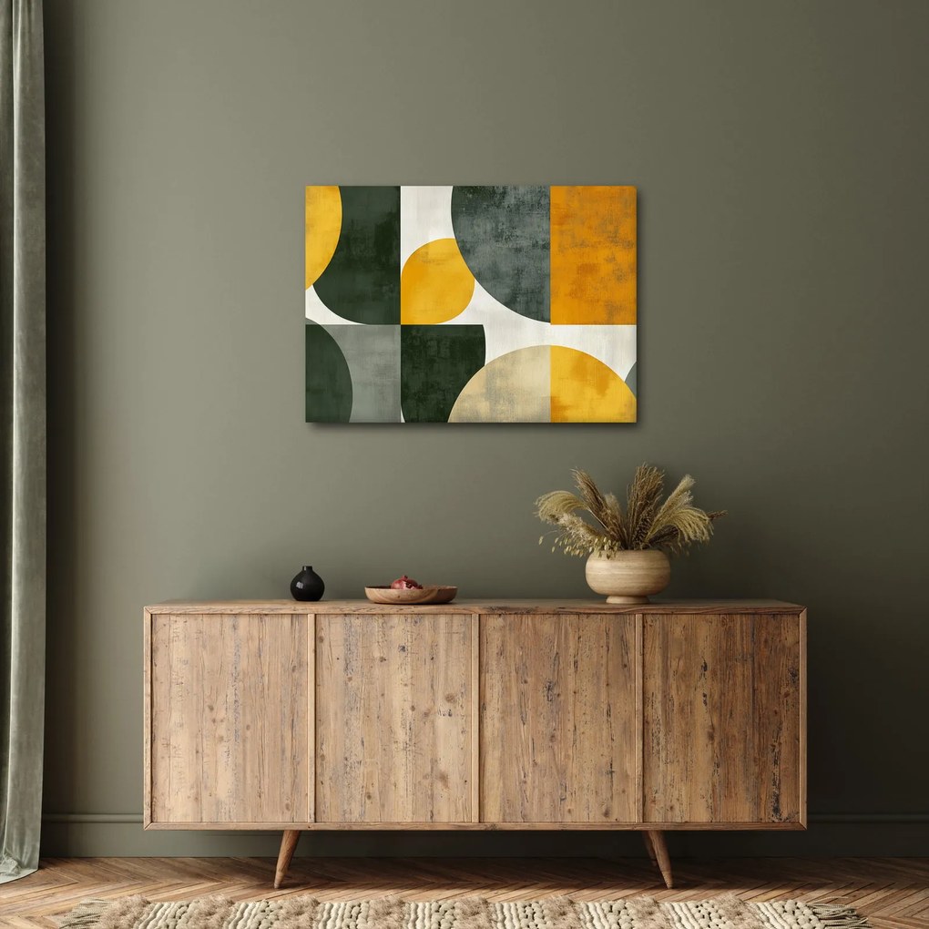 Tablou - Abstracție în culoare de măslin (70x50 cm)