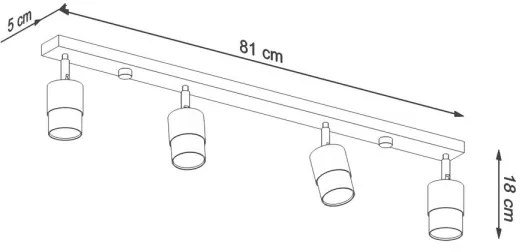 Spot NERO 4xGU10/40W/230V negru/crom lucios Sollux SL.1067