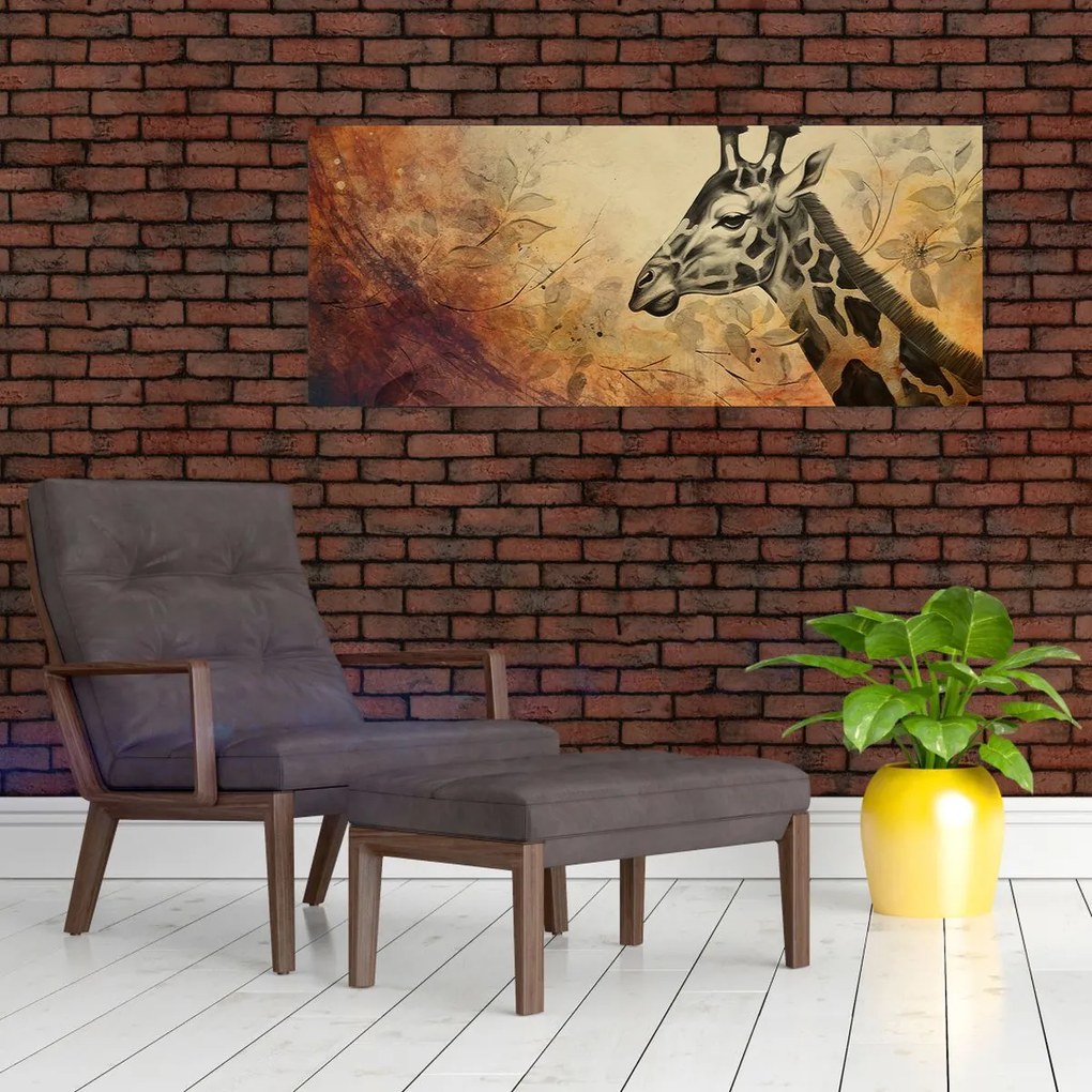 Tablou - Girafă, pictură (120x50 cm)