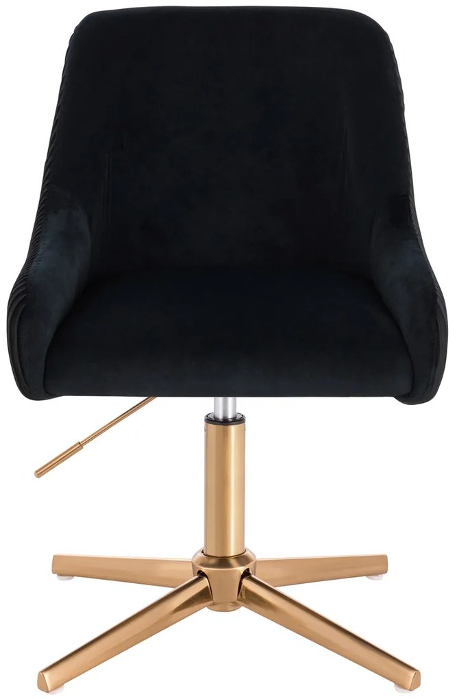 HR920CROSS Scaun Neagră din Catifea cu Bază Aurie