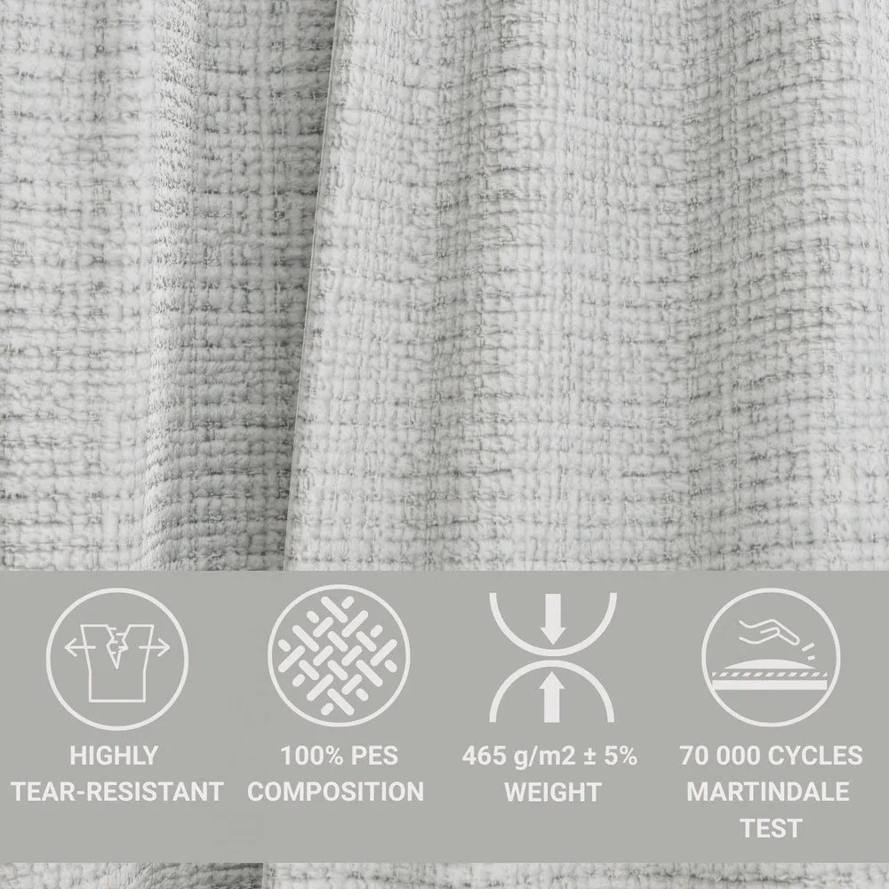 Colțar gri deschis cu tapițerie din chenille (cu colț pe partea stângă/în formă de ”L”) Kirou – Maison de Rêve