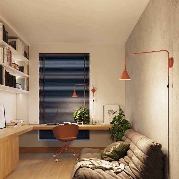 Lampă de perete Sollux SL.1701 NOX 1xE14/10W/230V portocaliu