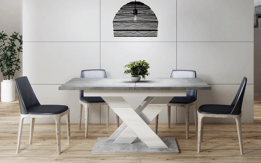 Masă lemn masiv alb Dining extensibilă Royal Stage 140/180x80 cm