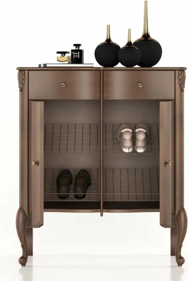 Dulap lemn masiv Pantofi Celisea, 101,5 × 49 × 118 cm - Ivoire