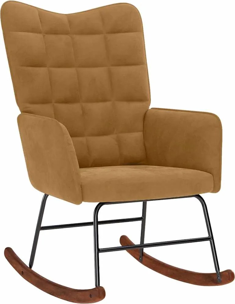 vidaXL Scaun balansoar, maro, catifea