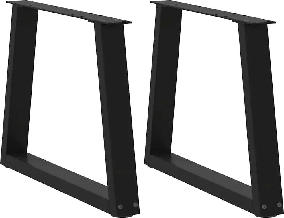 vidaXL Picioare pentru măsuță de cafea în formă de V, 2 buc., negru, 50x(42-43,3) cm, oțel