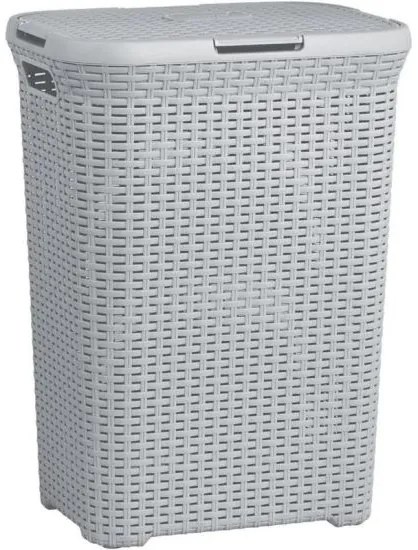 Cos rufe, 2 manere, capac, gri, 60 L, 44x34x61 cm, Curver