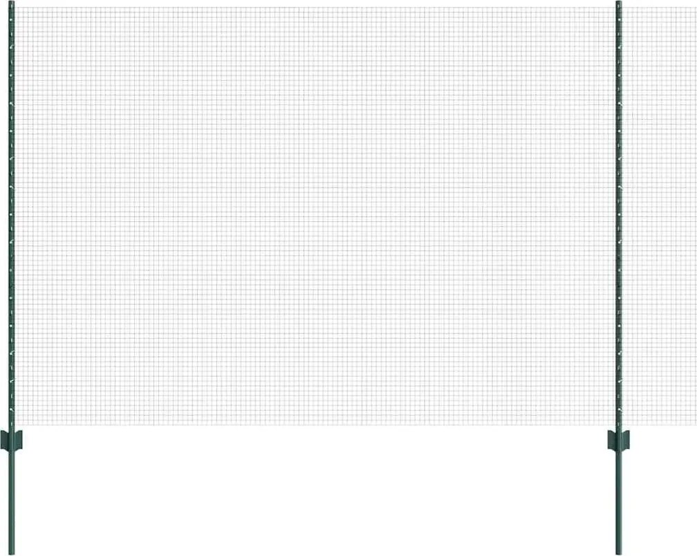 vidaXL Gard cu Stâlp Verde 1,5 x 50 m Oțel și PVC