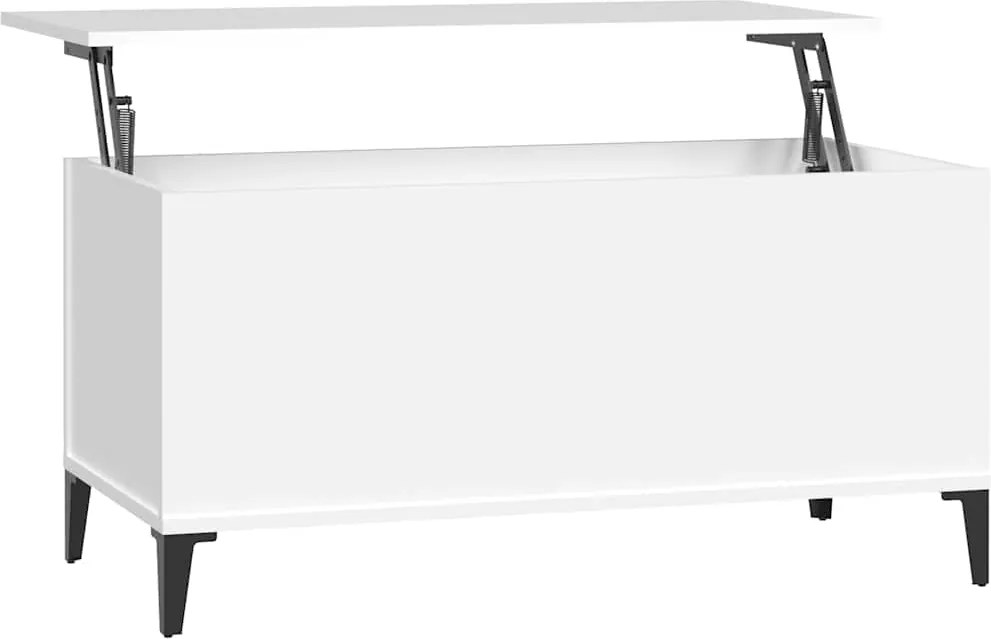 vidaXL Măsuță de cafea, alb, 90x44,5x45 cm, lemn compozit