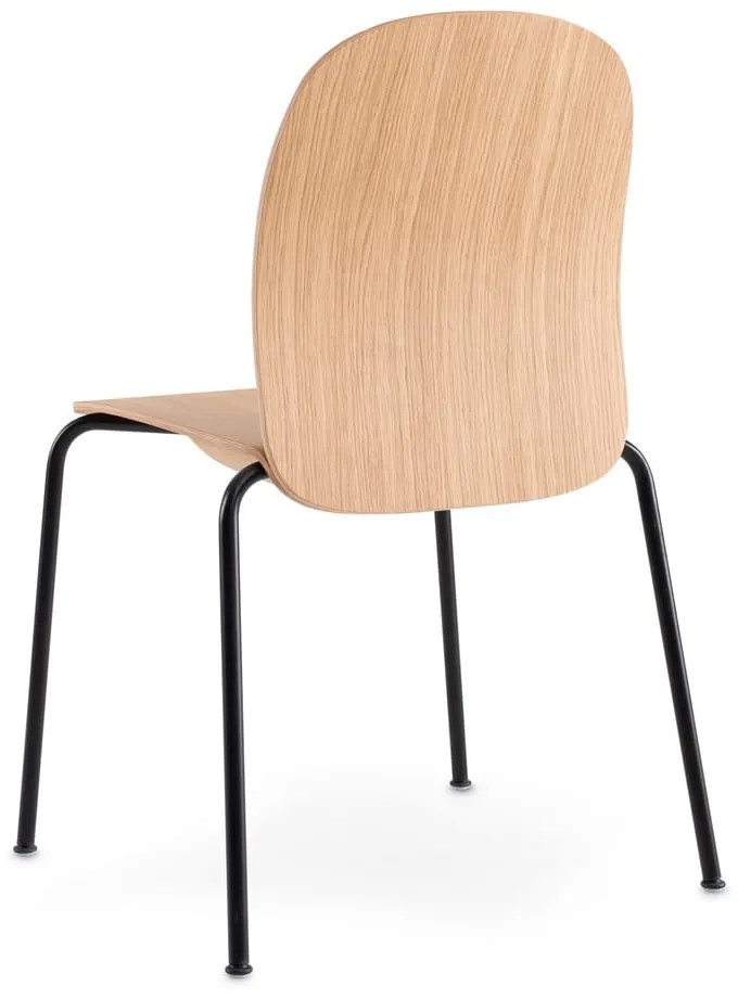 Scaune de dining în culoare naturală stivuibile 2 buc. cu aspect de lemn de stejar Book – Gazzda