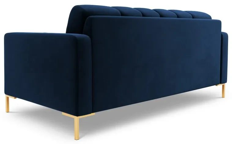 Canapea Bali Royal Blue, 2 locuri/catifea/picioare gold