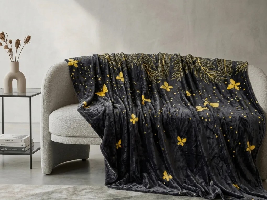 Patura din microplus VISATA, neagra Dimensiune: 200 x 220 cm