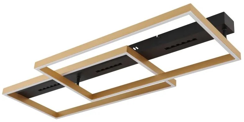 Plafoniera LED design modern Luffy negru, auriu L-90cm