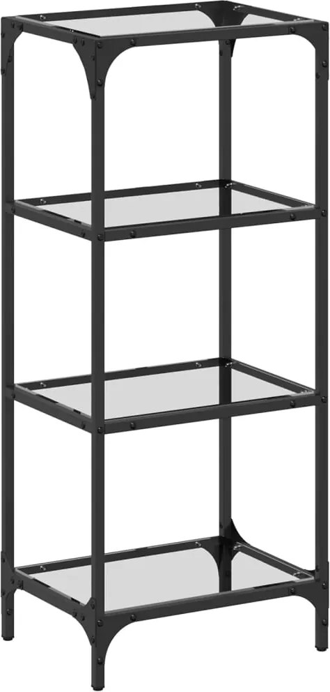 vidaXL Suport depozitare blat din sticlă transparentă 40x30x95 cm oțel