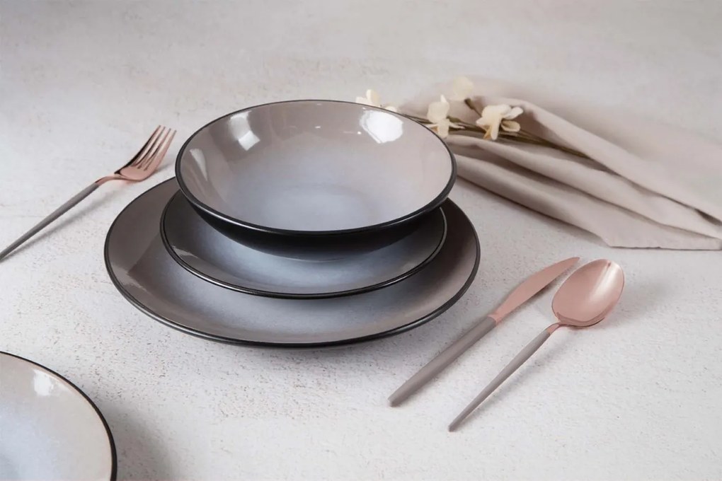 Set farfurii 18 piese Taupe Berlinger Haus BH 10002, ceramica