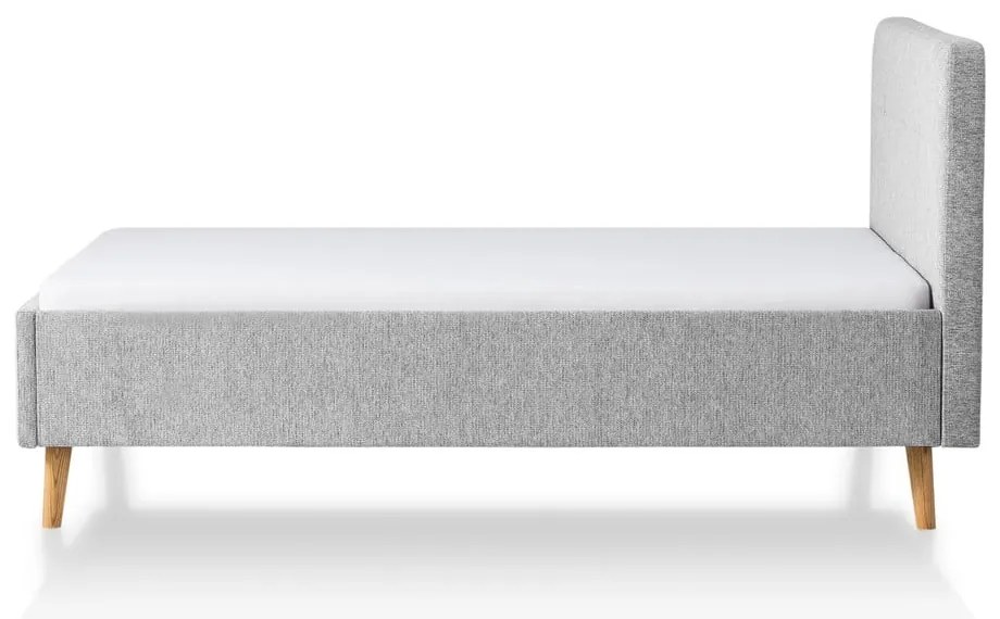 Pat matrimonial gri deschis tapițat fără somieră 140x200 cm Smart – Meise Möbel