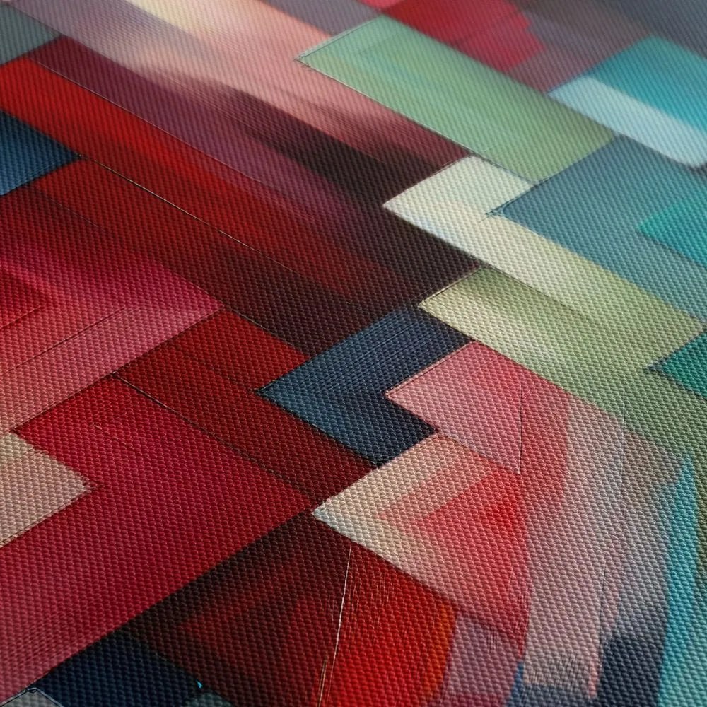 Tablou geometrie abstractă în roșu