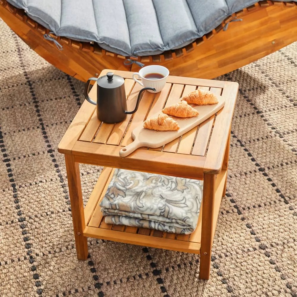 Măsuță de lemn WASHINGTON, 45x45x45cm, maro Casaria