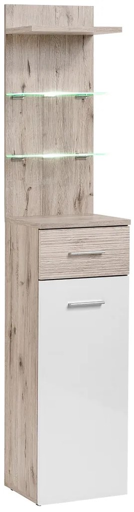 Dulap cu rafturi Geraldo 29 DWW GV typ B+C (Stejar wellington + Alb lucios). Promo -12%. 1024517