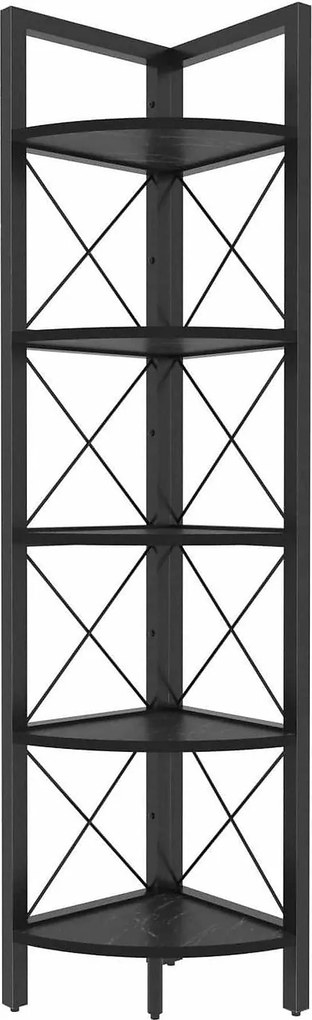 Etajera REMO, negru cu efect de marmura, PAL melaminat, 31x33x160 cm