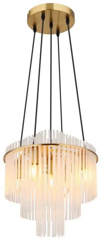 Lustra suspendata, Metal Auriu Mat, Sticla Opaca, GORLEY 15698H2M GL