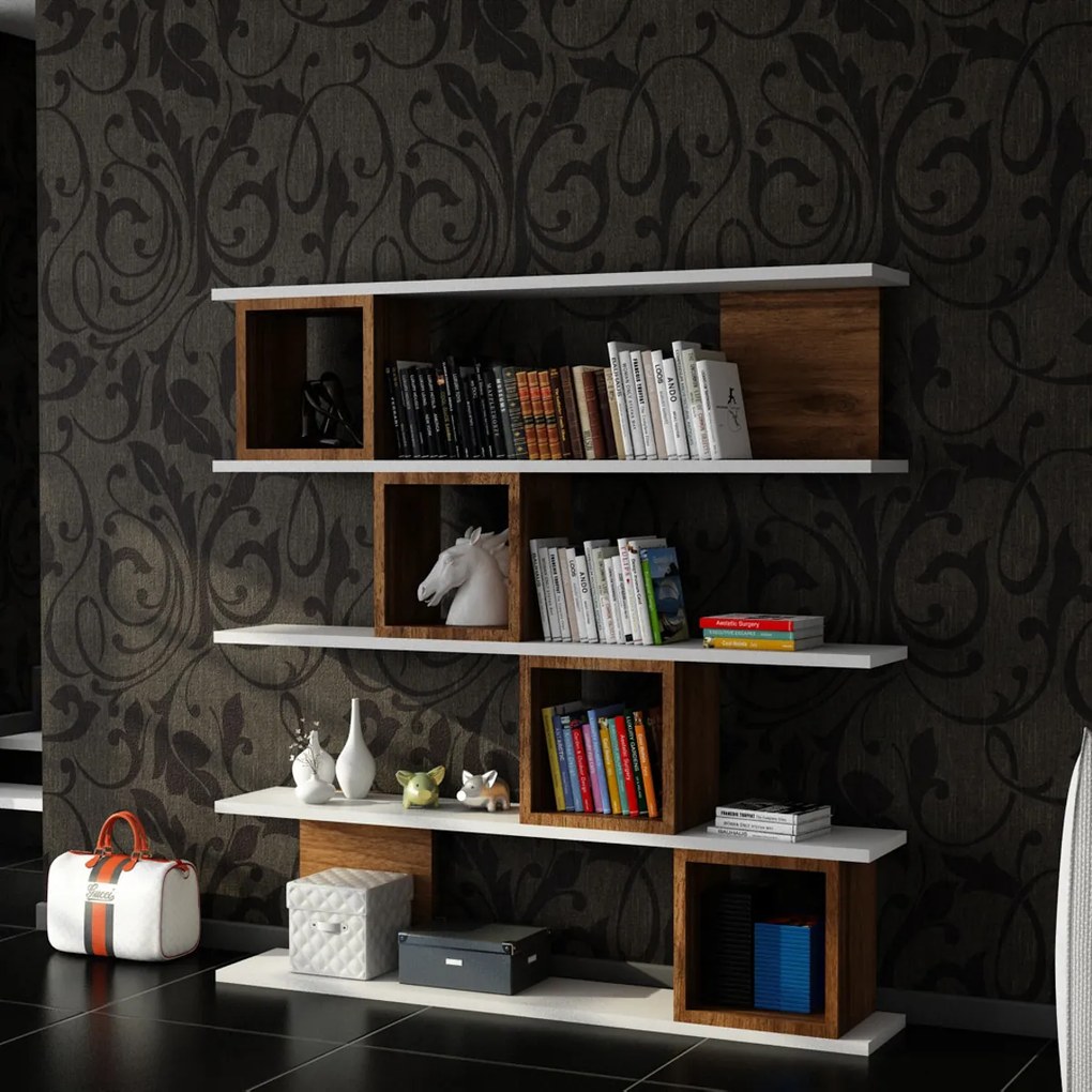 Biblioteca Wind White Walnut