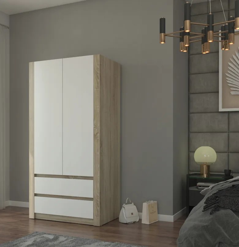 Dulap modern cu două uși MODERN B20 180 x 90 x 55 cm - diferite variante de culoare sonoma