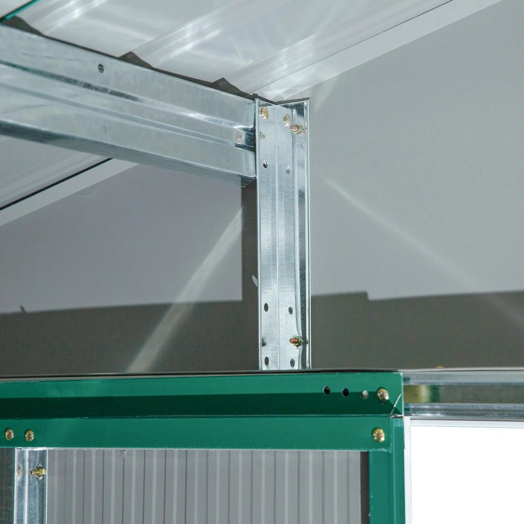 Outsunny Magazie Gradina Unelte din Otel Galvanizat Verde 3.4x3.86m Anti Rugina | Aosom Romania