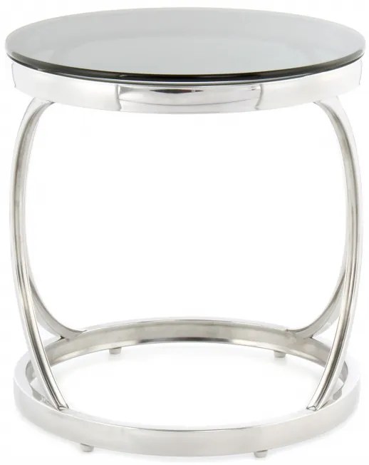 Masuta de cafea rotunda din sticla Weyda 40x40x42 cm negru/argintiu