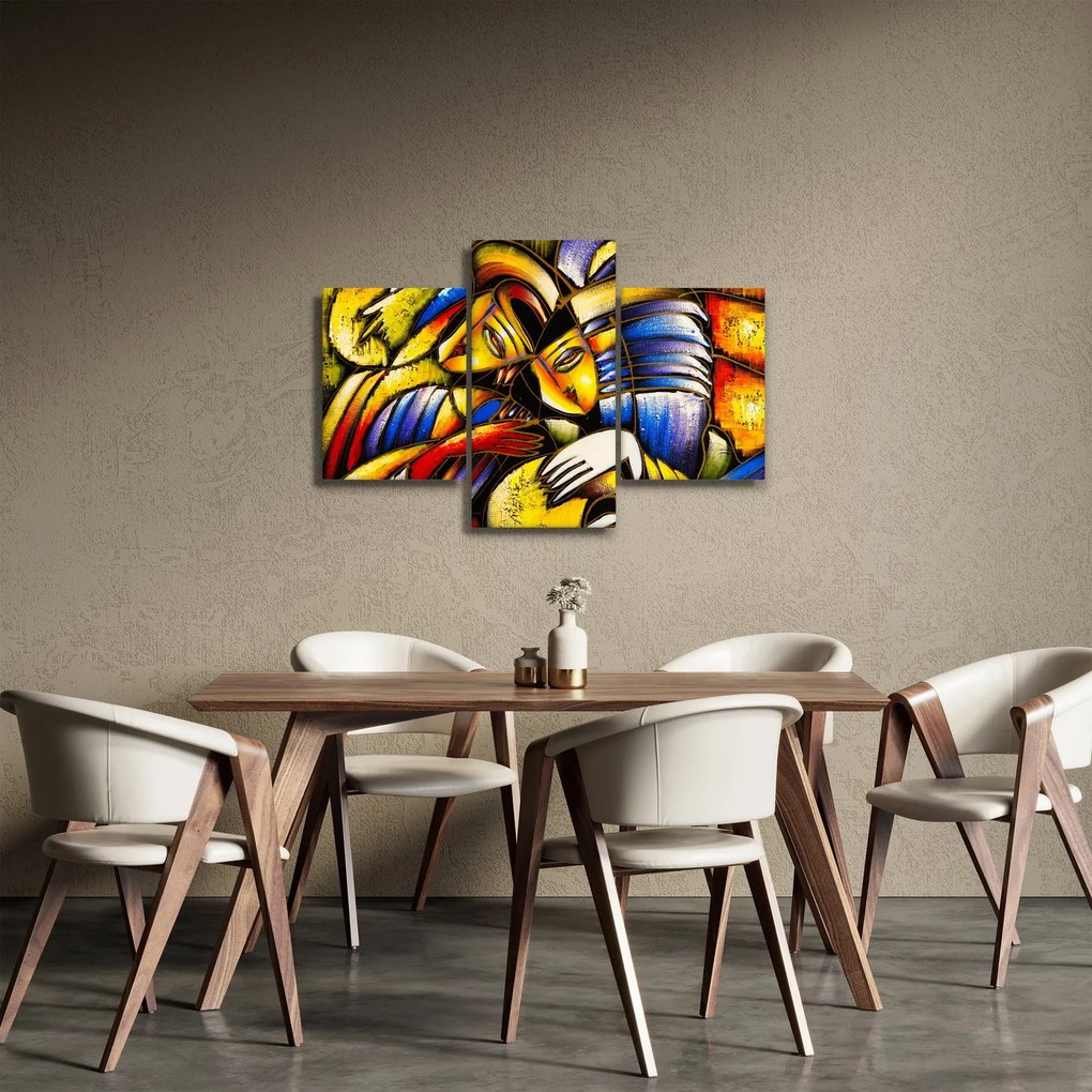 Tablou - Pictură în ulei, îndrăgostiții (90x60 cm)