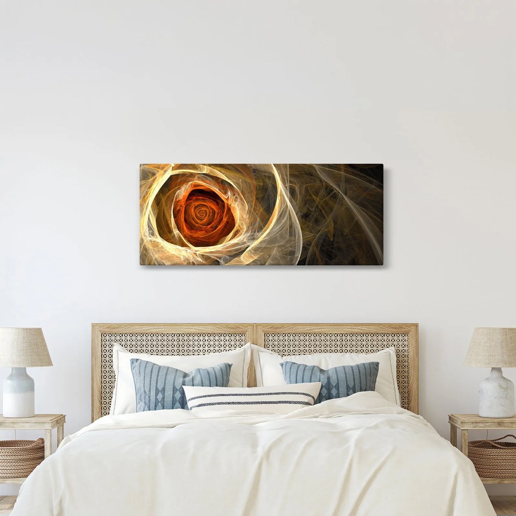 Tablou - Trandafiri abstracți în culori aprinse (120x50 cm)