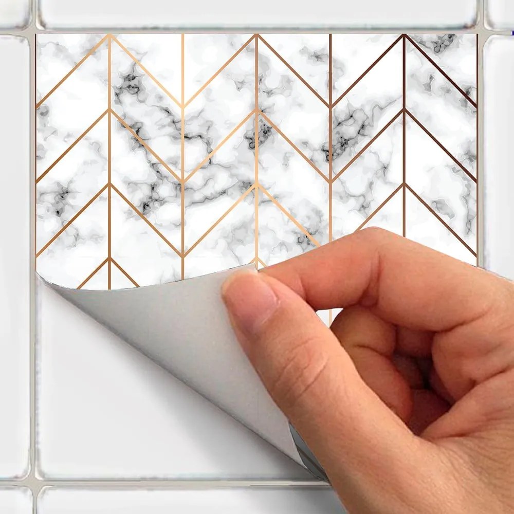 Autocolante pentru gresie 9 buc. 15x15 cm Marble – Ambiance