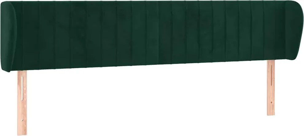 vidaXL Tăblie de pat cu aripioare verde închis 183x23x78/88 cm catifea